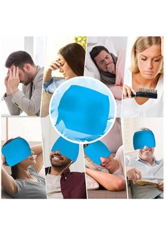 Generic Headache Relief Hat Cold Hot Therapy Headache Relief Cap for Puffy EyesTension Sinus & Stress Relief Blue  - Image 2