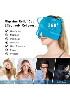 Generic Headache Relief Hat Cold Hot Therapy Headache Relief Cap for Puffy EyesTension Sinus & Stress Relief Blue  - Image 5