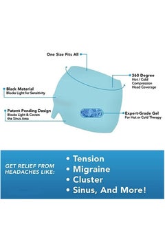 Generic Headache Relief Hat Cold Hot Therapy Headache Relief Cap for Puffy EyesTension Sinus & Stress Relief Blue  - Image 3