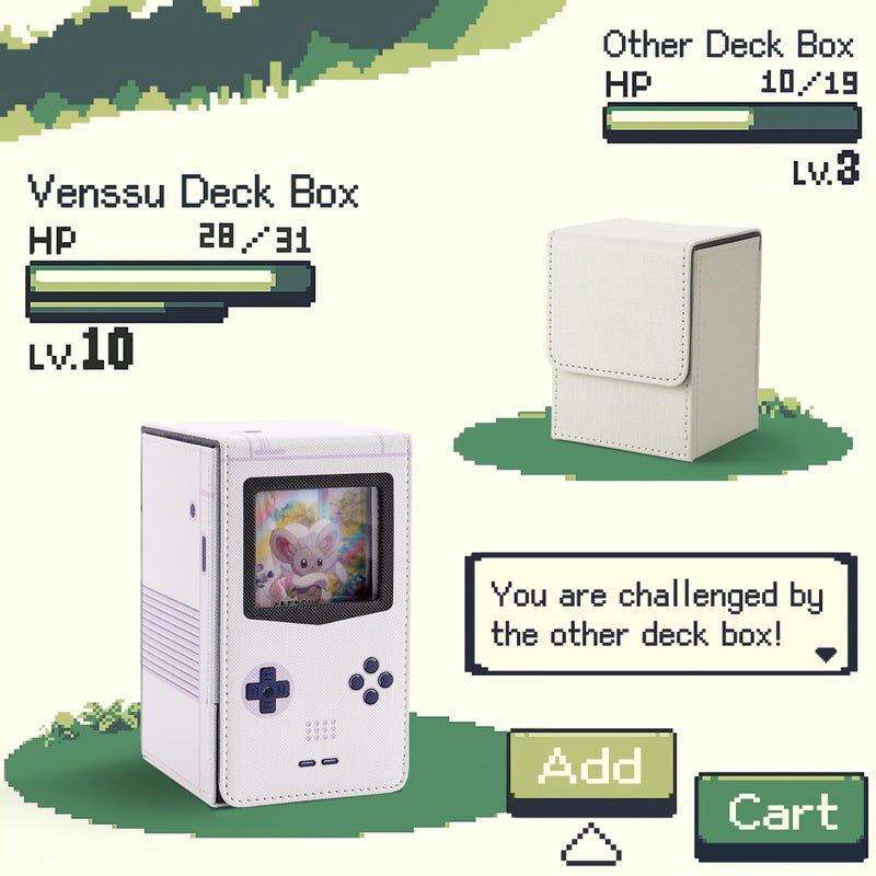 Venssu Retro Gaming Console MTG Deck Box with Dice Tray, Card Deck Case with Commander Display, PU Leather Card Storage Box Fit 120 Single Sleeved Cards, Compatible with TCG/PTCG (Purple) - Image 5