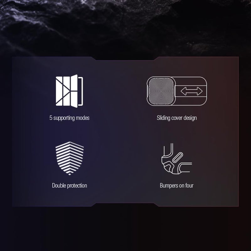 Nillkin Bumper Pro Pu Leather Case Designed For Xiaomi Pad 7/7 Pro, Pen Holder/Shockproof Cover/Multi Angle Folding Style/Rear Camera Slide Cover Blue - Image 5