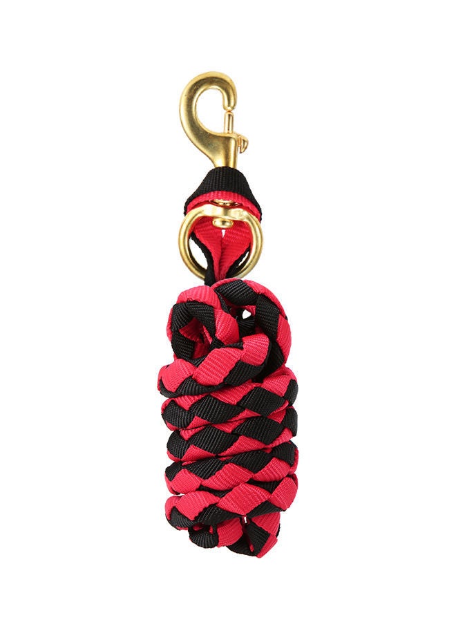 NIBEMINENT Braided Horse Leash With Brass Snap Red/Black - Image 3