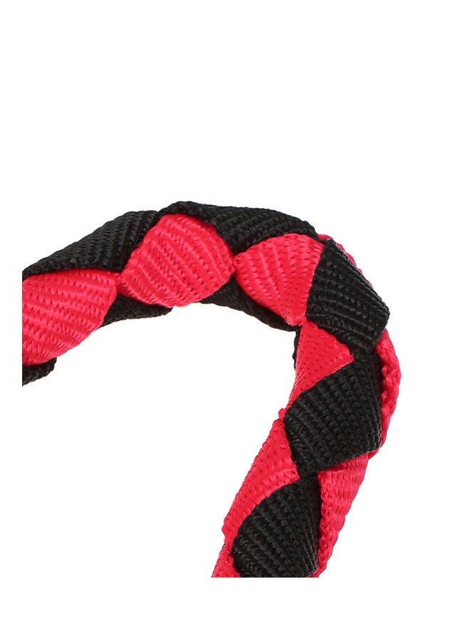 NIBEMINENT Braided Horse Leash With Brass Snap Red/Black - Image 2