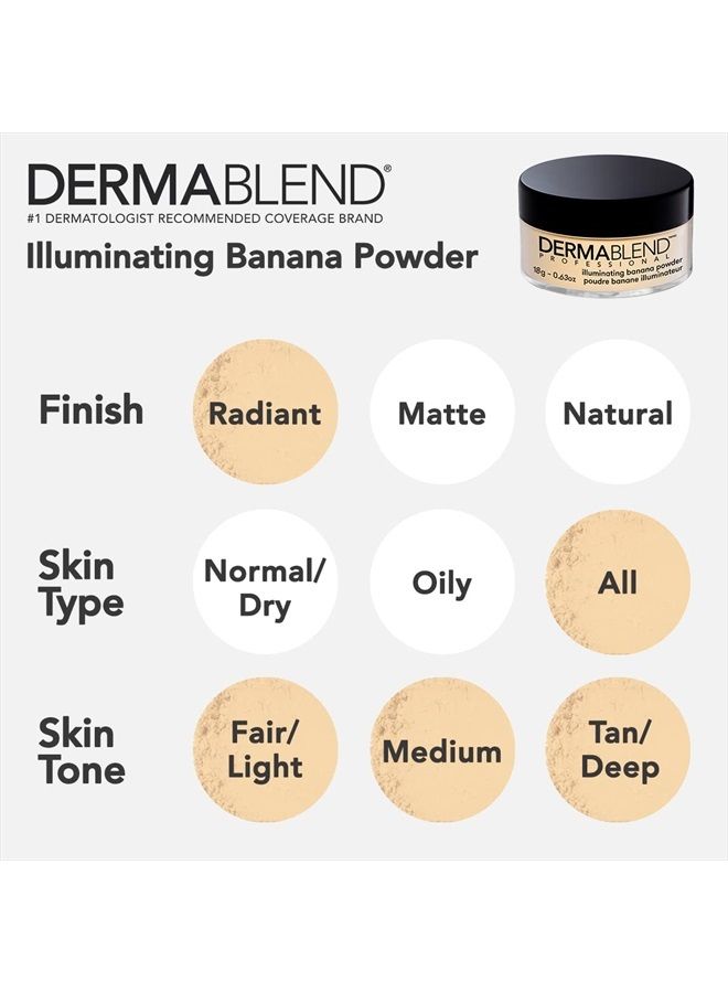 Dermablend بودرة الموز المضيئة، بودرة تثبيت مكياج فضفاضة لتفتيح البشرة وإنهاء لامع يدوم طويلاً، حتى 16 ساعة، 0.63 أونصة. - Image 5