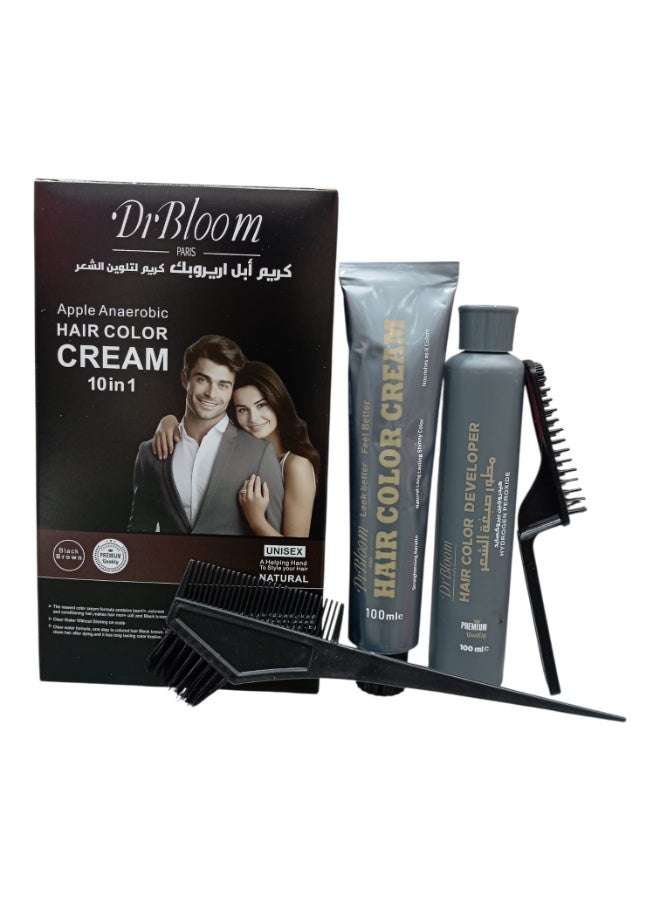 دكتور يلوم  كريم صبغة الشعر دكتور بلوم أبل اللاهوائي 10 في 1 أسود بني - Image 1