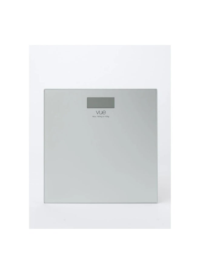 Vue Digital Bathroom Scale – High-Precision Body Weight Scale with Silver Tempered Glass, Large LCD Display and Step-On Technology - Image 1