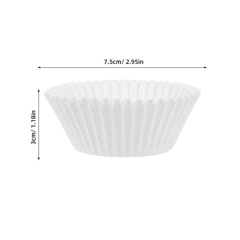 100pcess White Mini Greaseproof Paper Muffin Liners Cupcake Baking Cups For Dessert Parties Home Baking - Image 3