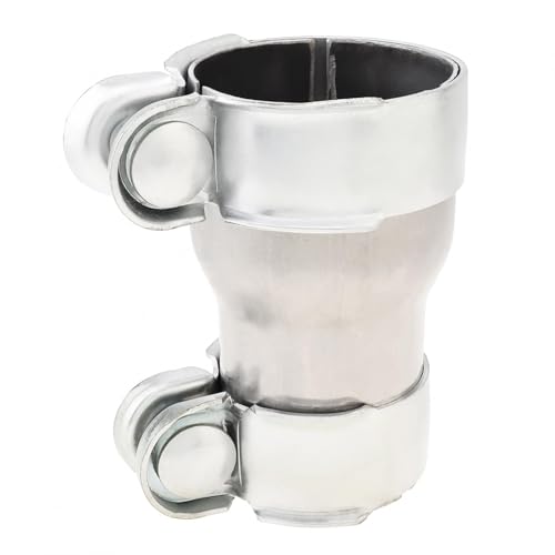 ePathChina 25 to 3 Inch Exhaust Adapter Double Clamp Reducing Pipe Carbon Steel Exhaust Pipe Adapter Exhaust Reducer Connector Pipe with Clamp - Image 1