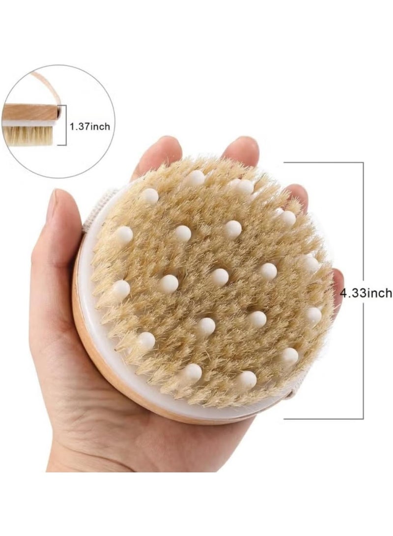 Dry and Bath Body Brush, Reduce Cellulite, Dry Brush for Cellulite and Lymphatic Drainage, Exfoliating Brush with Soft Massage Nodules, Shower Brush Body Scrubber - Image 3