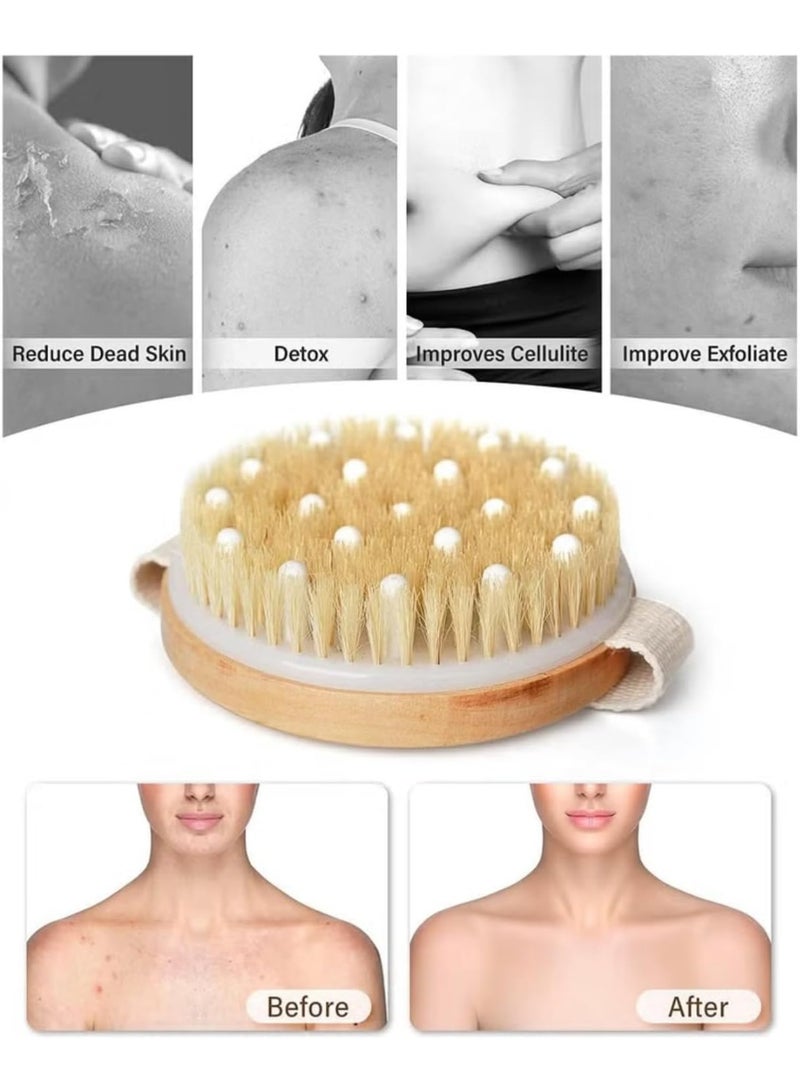 Dry and Bath Body Brush, Reduce Cellulite, Dry Brush for Cellulite and Lymphatic Drainage, Exfoliating Brush with Soft Massage Nodules, Shower Brush Body Scrubber - Image 5