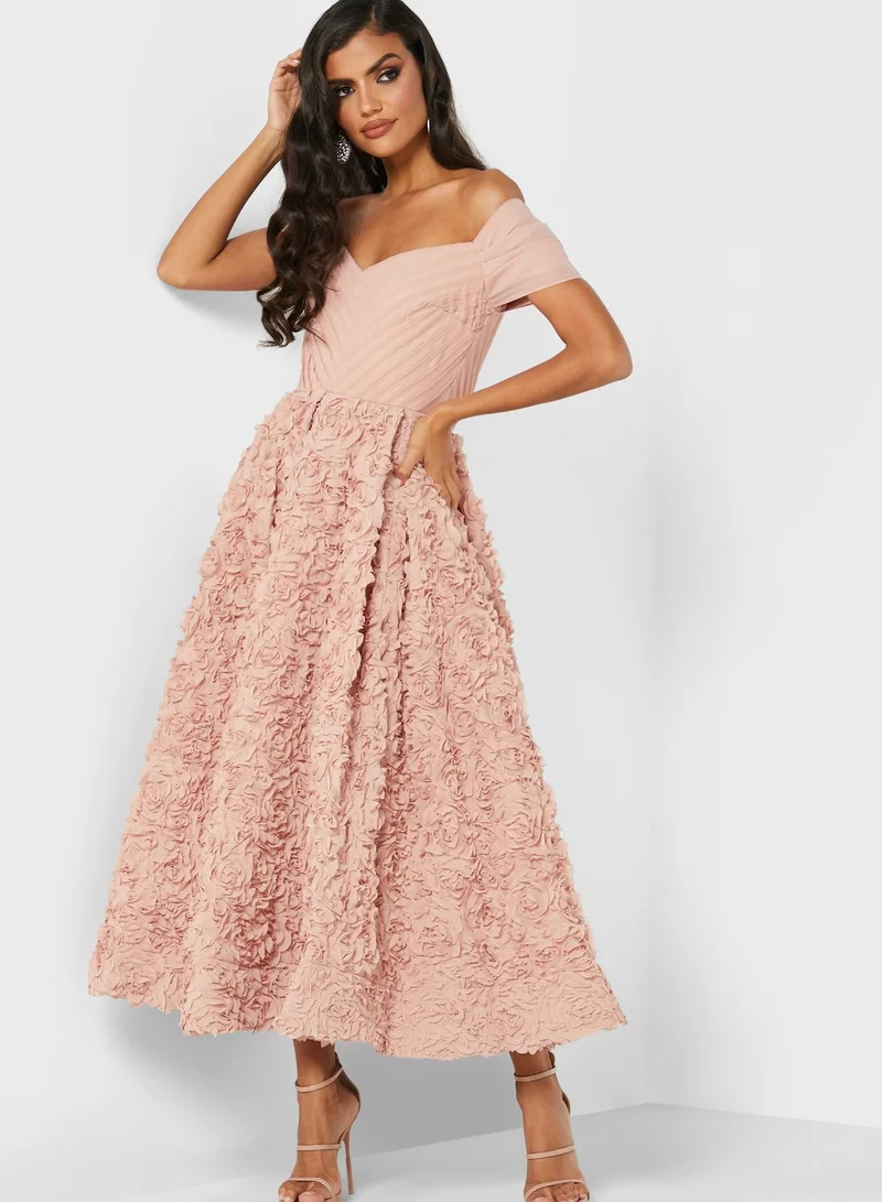 Threadz by Ajooni Rosette Bardot Dress