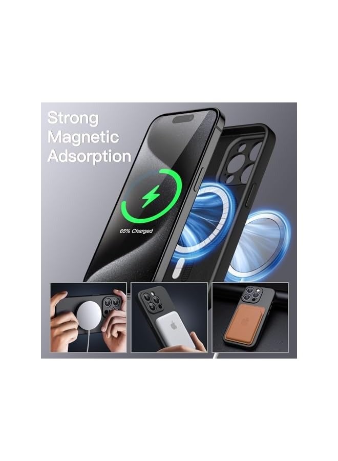 Jetech Magnetic Silicone Case for iPhone 15 Pro Max 6.7-Inch, Compatible with MagSafe, Phone Cover with Camera Lens Full Protection (Black) - Image 3