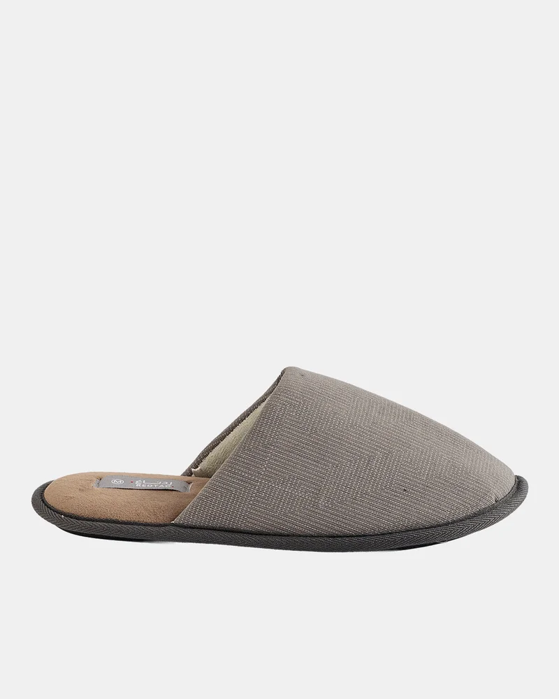 REDTAG Men Grey Open Back Slippers