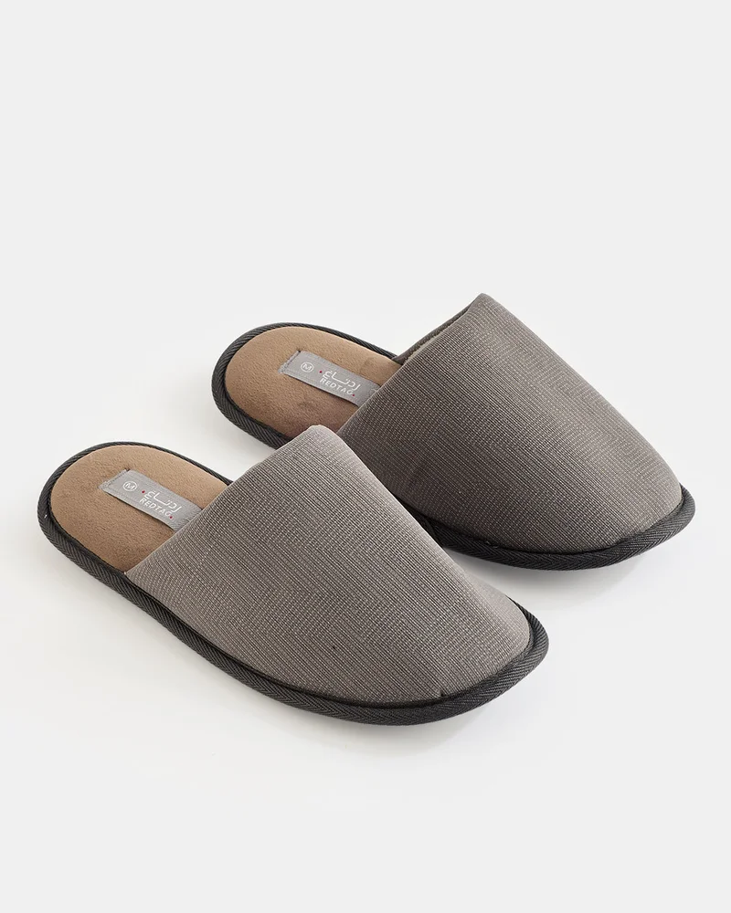 REDTAG Men Grey Open Back Slippers