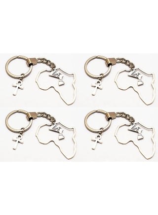 4 pieces africa map2 - Silver
