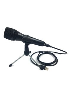 ماركة غير محددة ميكروفون مكثّف بمنفذ USB مع حامل ثلاثي القوائم أسود  - Image 1