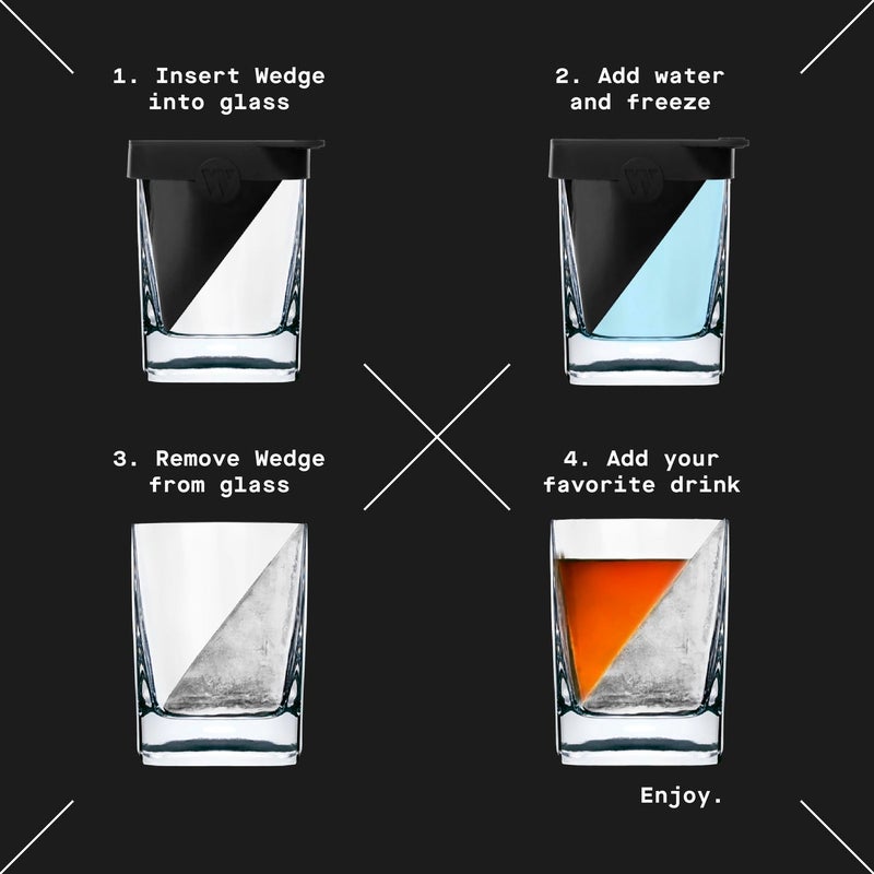 Corkcicle Premium Whiskey Wedge Old Fashioned Glass with Silicone Mold, 9 oz  Perfect for Chilling Whiskey, Tequila, Mocktails, and More  Ice Wedge Melts Slowly to Retain Drinks Full Flavor - Image 3