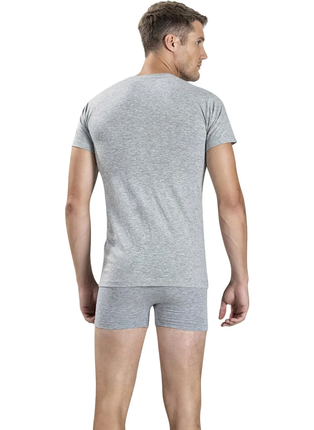 جيبر Men's V Neck Short Sleeve Undershirt 112 - 6 Pieces