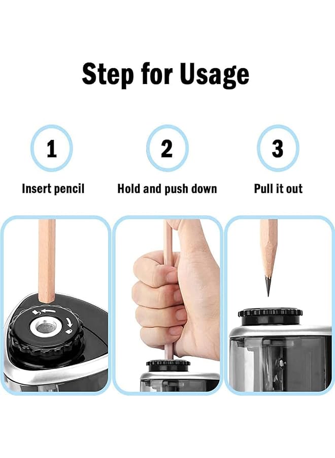 DMG TECH Electric Pencil Sharpener Portable Pencil Sharpener Kids For 6 7.8Mm Colored Pencils Fast Sharpening Ideal For Short Pencils For School Pencil Sharpener Classroom Office Home - Image 4