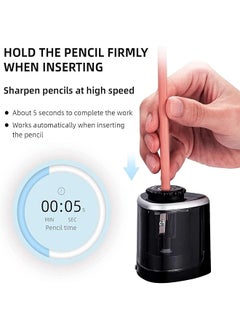 DMG TECH Electric Pencil Sharpener Portable Pencil Sharpener Kids For 6 7.8Mm Colored Pencils Fast Sharpening Ideal For Short Pencils For School Pencil Sharpener Classroom Office Home  - Image 2