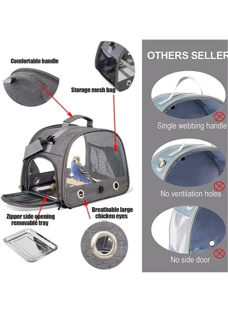 Bird Carrier Travel Cage | Travel Bag Animal Carrier Parrot Carrier -Bird Carrier Travel Cage | Travel Bag Animal Carrier Parrot Carrier - Portable Breathable Travel Cage for Cockatiel, Parrot, Small - Image 2