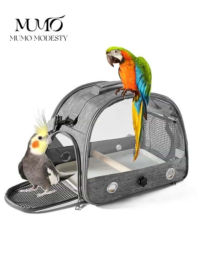 معجب قفص سفر لحمل الطيور | حقيبة سفر لحمل الحيوانات والببغاوات - قفص سفر محمول وجيد التهوية للكوكاتيل والببغاء والطيور الصغيرة - Image 1