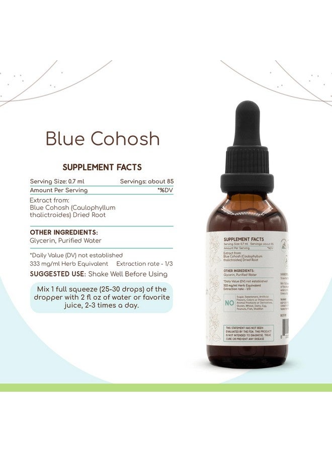 HerbEra Blue Cohosh B60 Alcohol-Free Herbal Extract Tincture, Super-Concentrated Responsibly farmed Blue Cohosh (Caulophyllum thalictroides) (2 fl oz) - Image 4