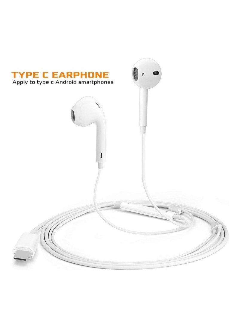 OMAKSS USB-C Earphone White For 15 Pro Max, 16 Pro Max Samsung, Huawei, Oneplus, Xiaomi  - Image 5