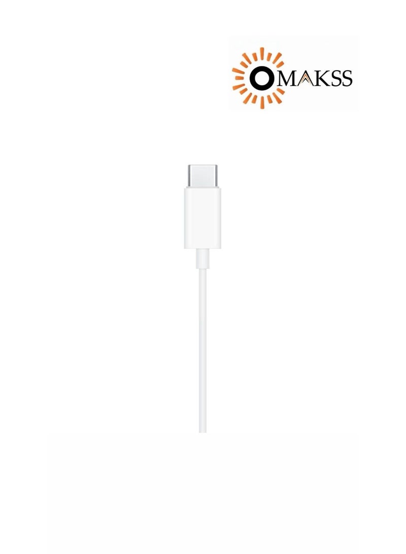 OMAKSS USB-C Earphone White For 15 Pro Max, 16 Pro Max Samsung, Huawei, Oneplus, Xiaomi - Image 2