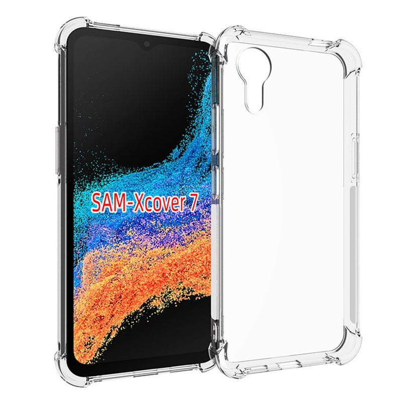 HuHa Case Cover For Samsung Galaxy Xcover 7 Shockproof Non-slip Thickening TPU Phone Case(Transparent) - Image 1