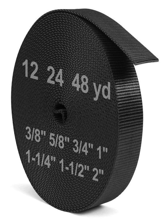 BEYOURD Webbing, Heavy Duty Webbing Straps, Extra Thick Flat Strapping for Outdoor DIY Gear Repair, Black (1" x 24 Yard) - Image 1