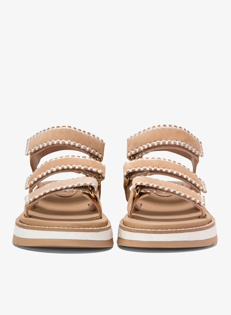 كول هان صنادل نسائية بكعب ويدج بثلاثة أحزمة جراند برو ديلين