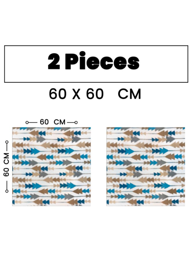 Intex Curtains House Sofia Elegance Square Tablecloth – Luxurious Linen Velvet Fabric 60X60 Cm Two Pieces - Image 3