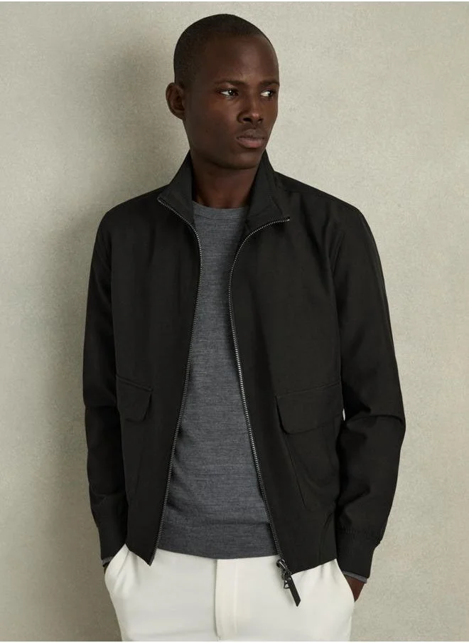 REISS Ls Zip Through Funnel Neck Jacket