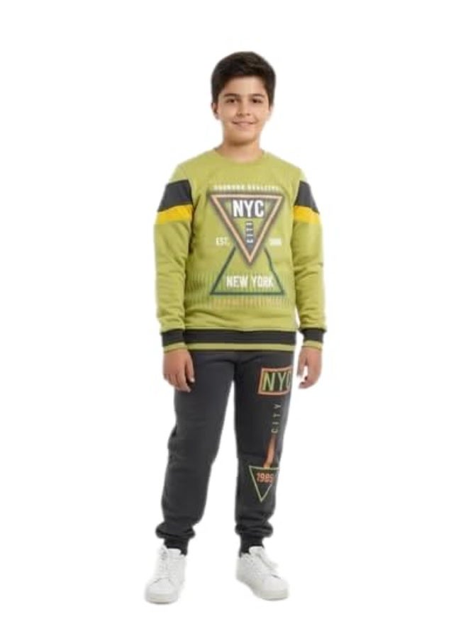 Macaw Kids Winter Cotton Set 100% Padded – Soft Warm Children Outfit with Heavy Outer Fabric, Anti-Pilling & Fade Resistant, Comfortable Long Sleeve Top and Pants for Daily Wear, School & Outdoor Activities(12years) - Image 1