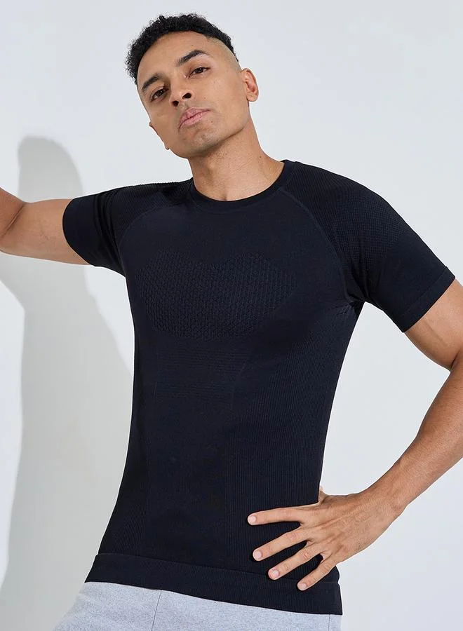 ستايلي اكتيف Men Black Raglan Sleeve Body Shapewear