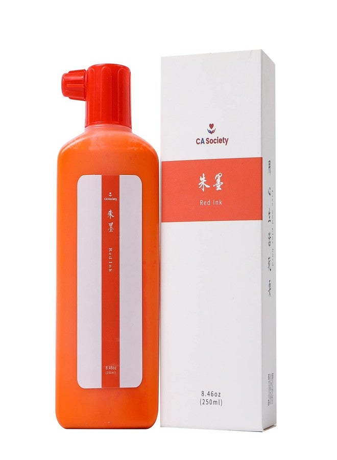 CA Society Chinese Red Ink, Orange Calligraphy Ink, Orange Liquid Ink, Red Sumi Ink, 250ml (8.45oz) - Image 1