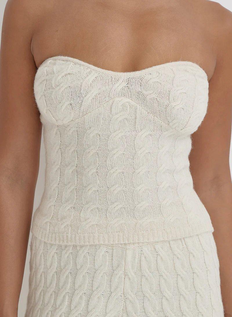 4th & Reckless Knitted Sweatheart Top - Image 3