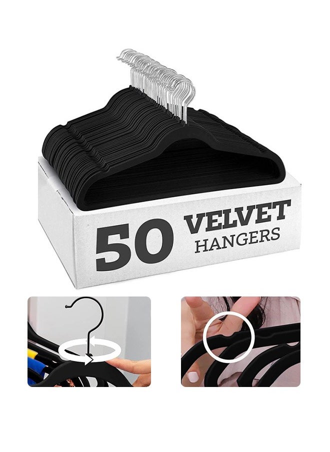 Arabest - Non-slip Suit Hanger 50PCS, Ultra-Thin Space-Saving 360 Degree Rotating Hooks, Sturdy and Durable, Suitable for Coats, Jackets, Pants, Dresses - Image 1