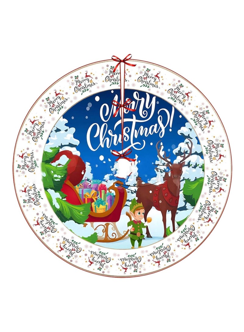 Highland Merry Christmas Tree Skirt Decoration - 35.4 Inches - Image 1