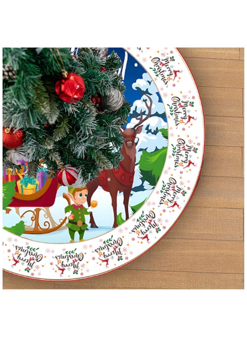Highland Merry Christmas Tree Skirt Decoration - 35.4 Inches - Image 4