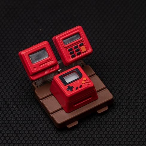 Cmokifuly Cute Keycap,Custom 3D ESC R4 Profile Shine-Through Artisan Key for Mechanical Keyboard,Retro Mini Gaming Pad Keycap (Red) - Image 1
