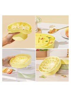 KASTWAVE Folding Silicone Ice Bucket, 2 in 1 Ice Tray Mold Ice Bucket, Portable ice cube molds, Square Water Pail with Lid, Ice Bucket Tub for Camping, Travelling, Picnicing Outdoor, Yellow  - Image 4
