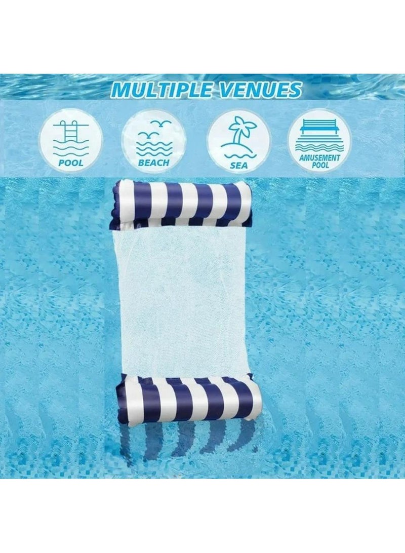 Y&D Foldable Casual Inflatable Water Striped Recliner With Net Hammock - Image 2