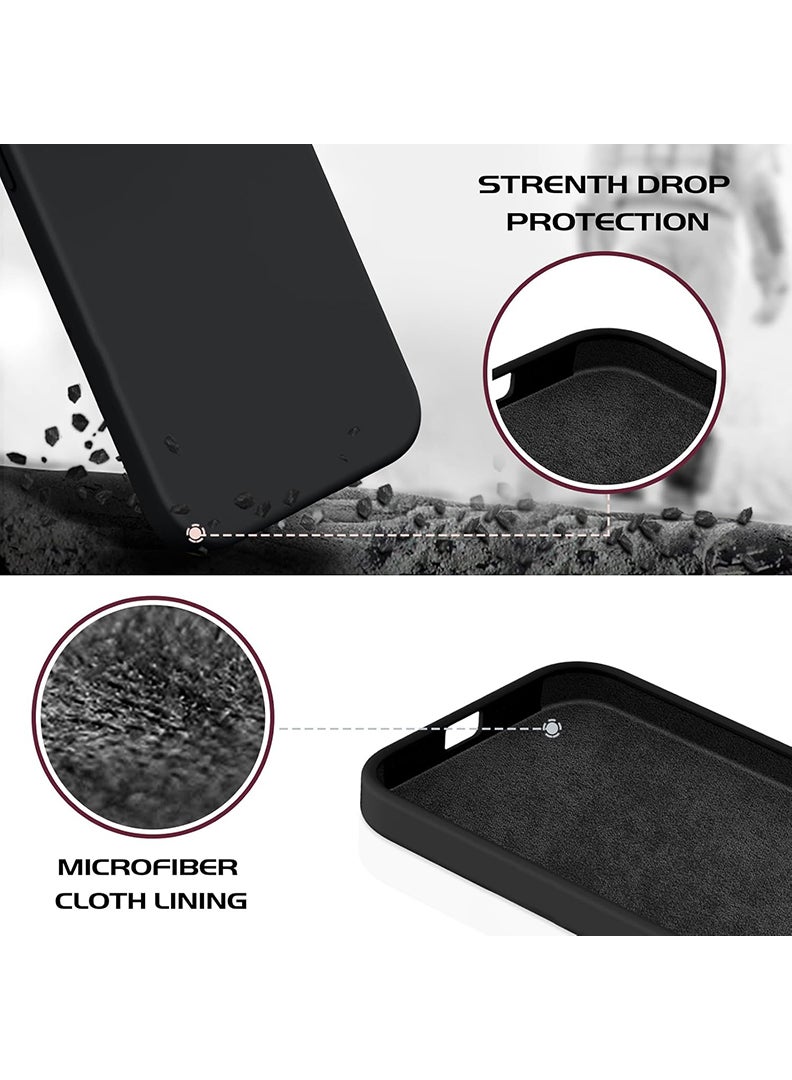 Case Up Compatible with Apple iPhone 15 Pro 6.1 Inch, Soft & Premium Liquid Silicone [Anti-Scratch Microfiber Lining] Shockproof Protective Slim Phone Cover- Black - Image 4