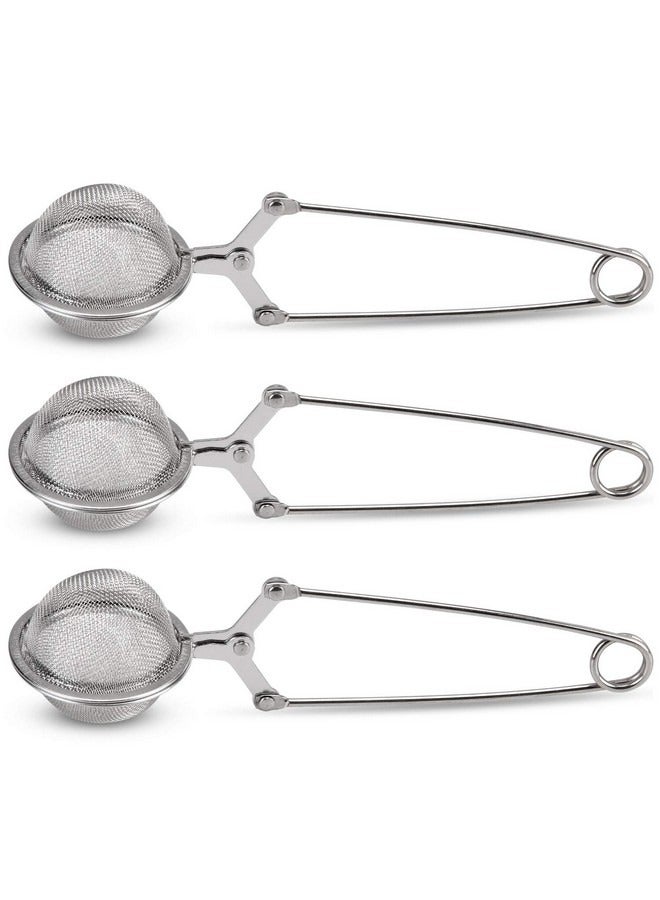 Beauenty Snap Ball Tea Strainer, 3 Pack Premium Stainless Steel Tea Infuser with Handle for Loose Leaf Tea Fine Mesh Tea Balls Filter Infusers - Image 2