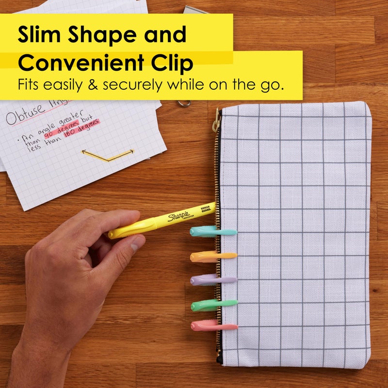 Sharpie Pocket Highlighters, Mild Pastel Colors, Assorted, Chisel Tip, 12 Count - School, Home, and Office Use, Teacher Supplies - Image 4