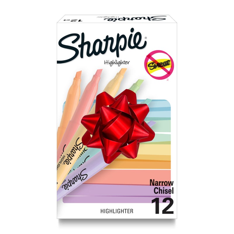 Sharpie Pocket Highlighters, Mild Pastel Colors, Assorted, Chisel Tip, 12 Count - School, Home, and Office Use, Teacher Supplies - Image 1