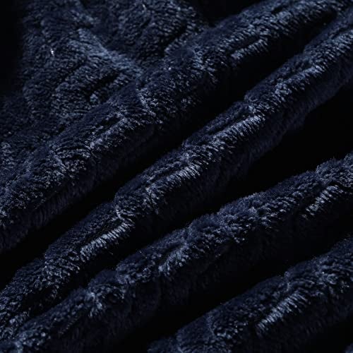 CREVENT 30''X40'' Soft Cozy Warm Baby Blankets for Boys Girls Solid Color - All Season Use - Newborn Essentials (Wave Dark Blue/Navy) - Image 3