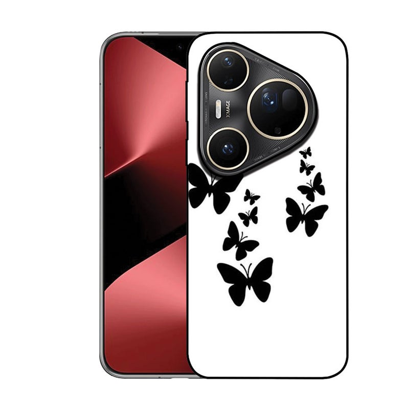EYE CATCH Printed Protective Case Cover For Huawei Pura 80 Ultra -  Black Butterflies - Image 1